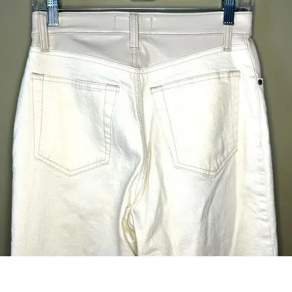Abercrombie A & F The 90's Straight Ultra High Rise Cream Jeans Curve Love 28/6 - Picture 11 of 11